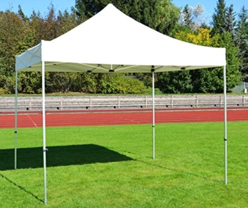 Nexos Hochwertiger Falt-Pavillon Partyzelt mit 2 Seitenteilen PROFI Ausführung für Garten Terrasse Feier Markt als Unterstand Plane wasserdichtes Dach 3 x 3 m champagner - 
