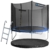 Kinetic Sports Outdoor Gartentrampolin Komplettset Ø 305 cm Sicherheitsnetz Randabdeckung Leiter Abdeckplane -